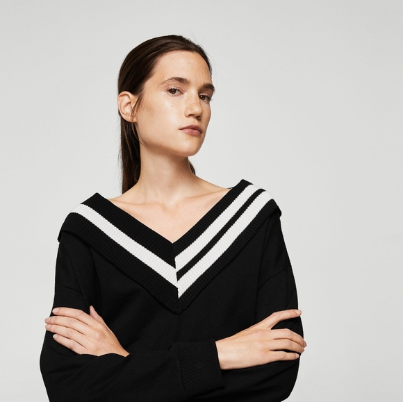 Mango Contrast Panels Sweatshirt - Picture 4 of 8